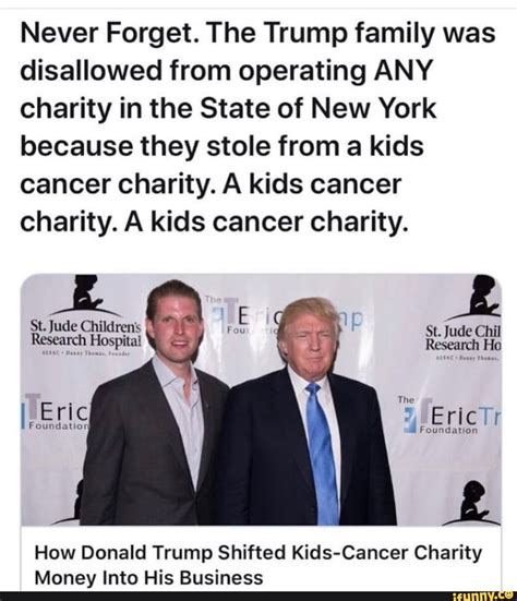 trump kids cancer charity